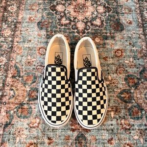 Vans Black & White Checkerboard slip on Sneakers women’s 8/ men’s 6